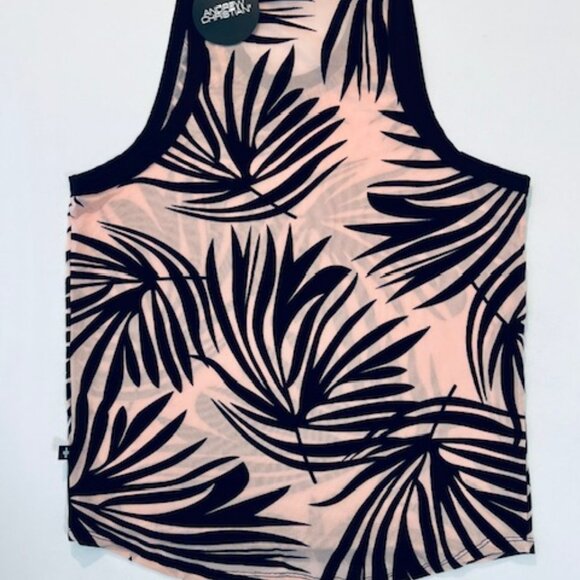 Andrew Christian Size L Sheer Mesh Tank Top - Pink Sand/Black - Picture 7 of 8